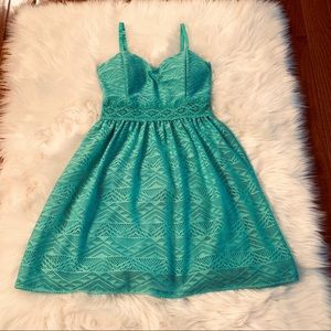R Wish Green Knit Dress Lined Mini S